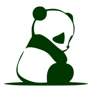 Sad Panda Decal (Dark Green)